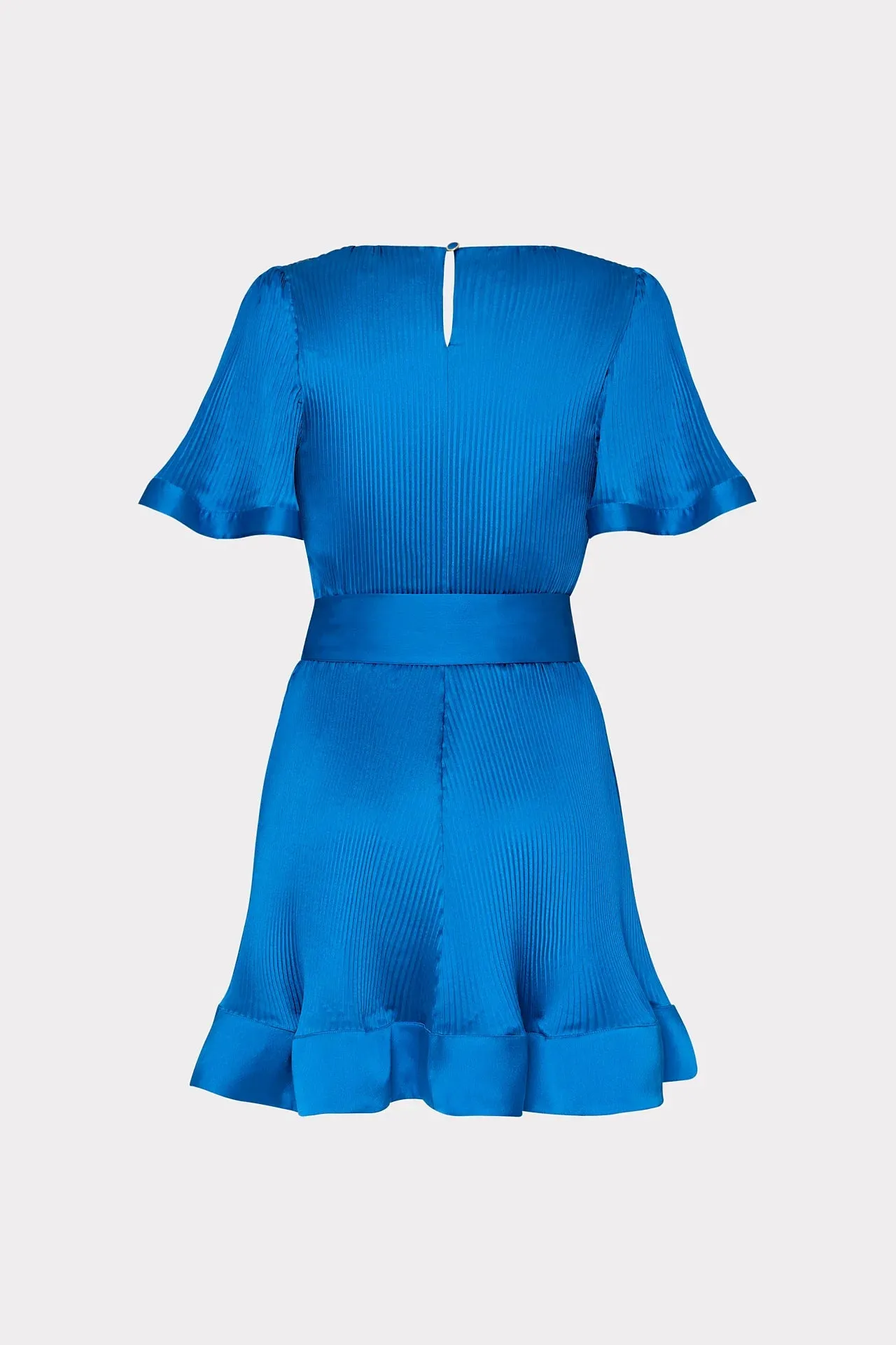 Lumi Satin Pleated Dress - Blue