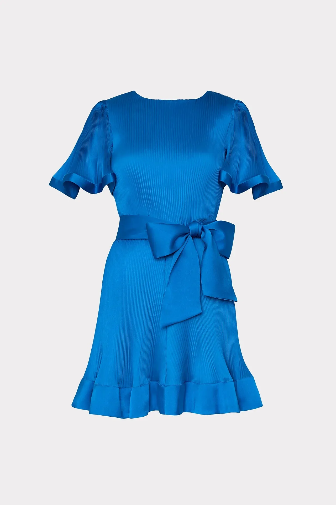 Lumi Satin Pleated Dress - Blue