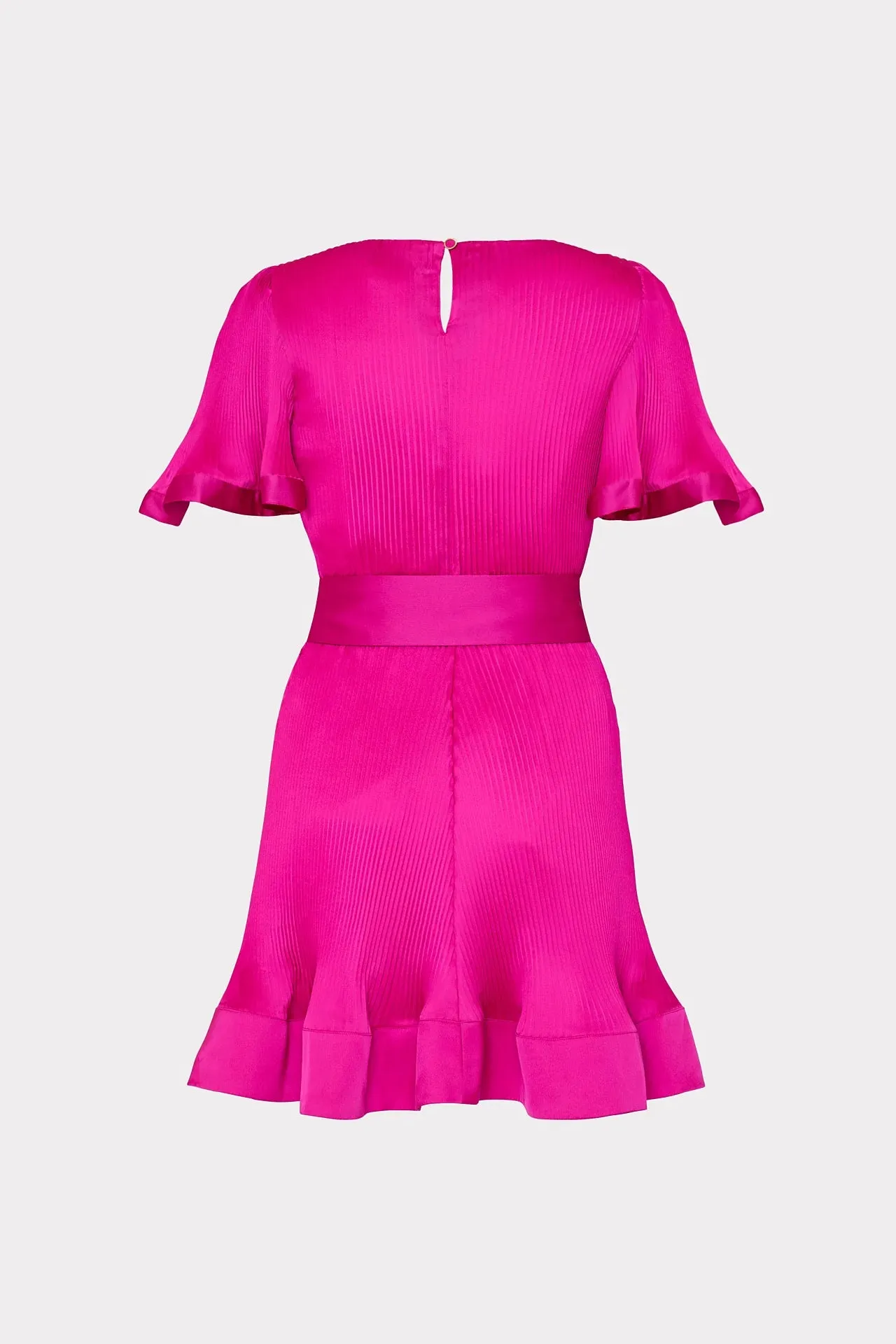 Lumi Satin Pleated Dress - Pink