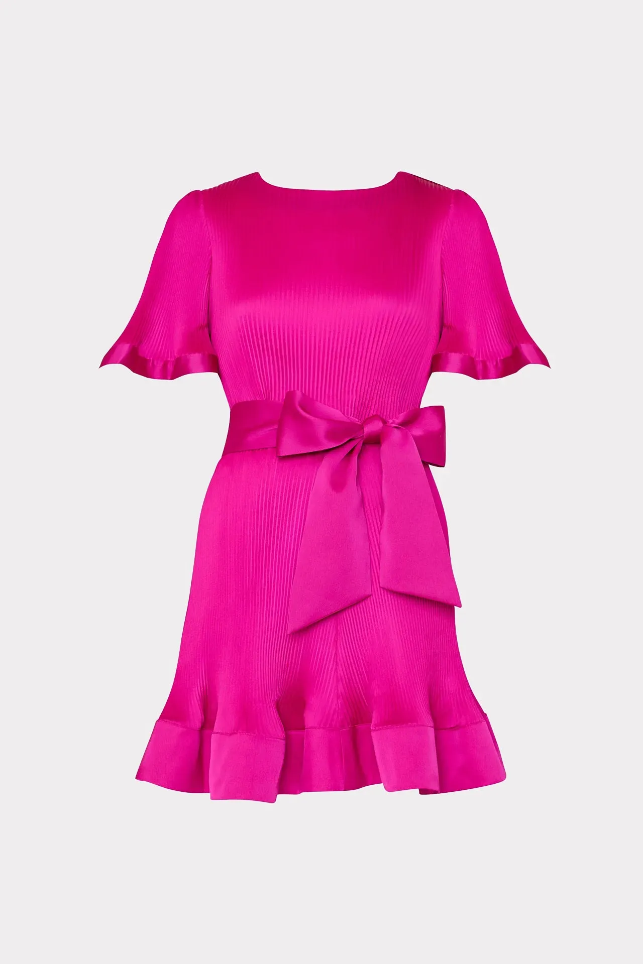 Lumi Satin Pleated Dress - Pink