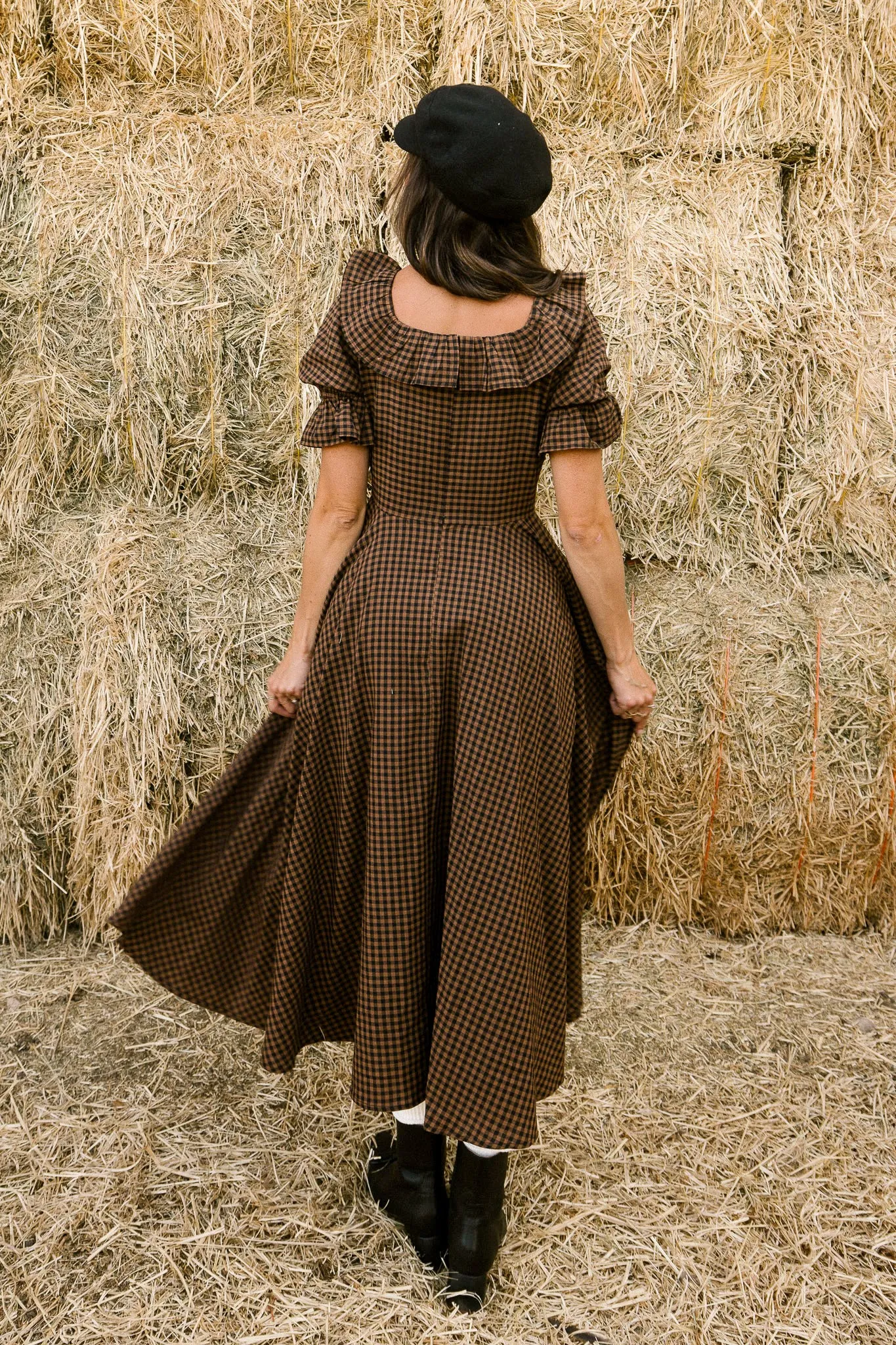 Maple Dress in Brown Gingham - FINAL SALE