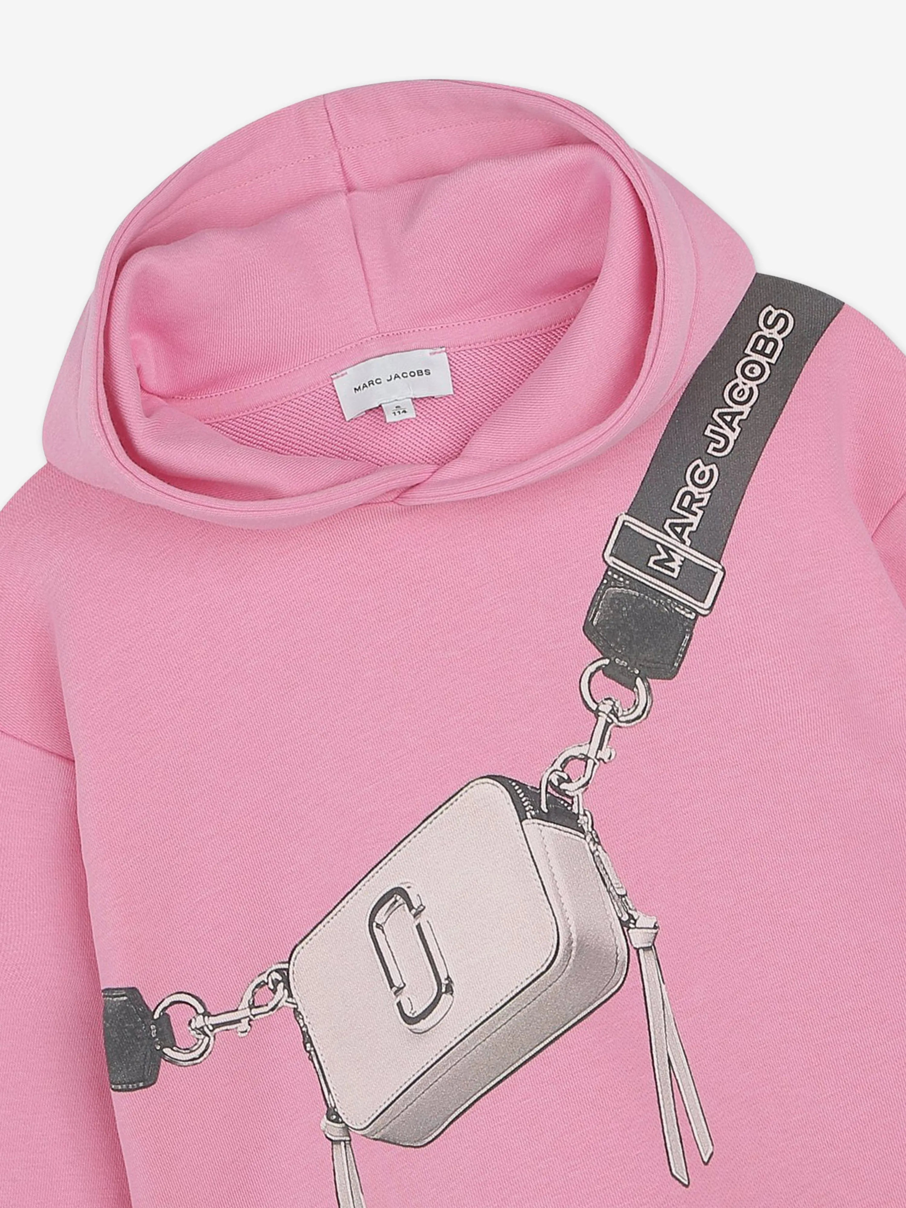 MARC JACOBS Girls Snapshot Bag Print Hoodie in Pink