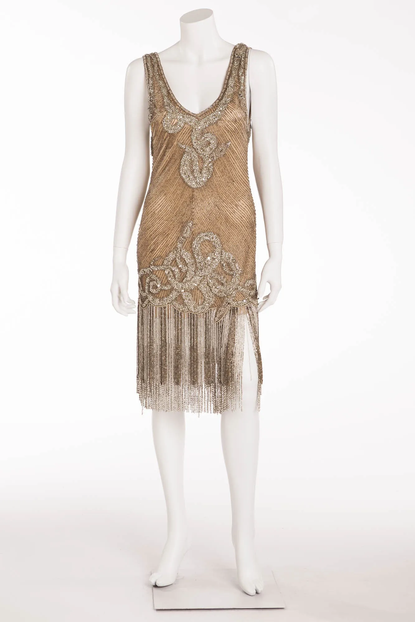 Marchesa - Jeweled Dress Embroidered with Silver Beads - US 6