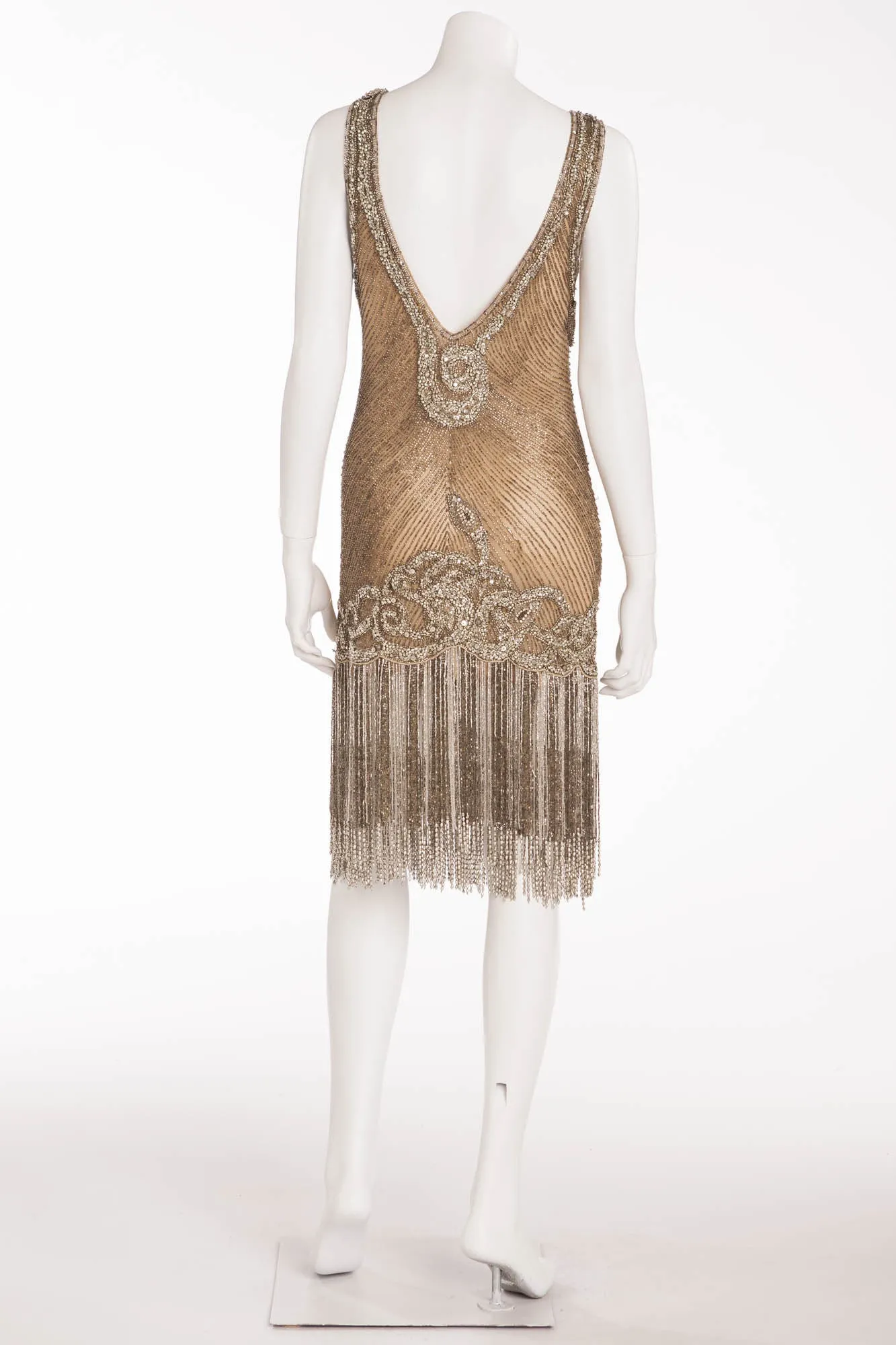 Marchesa - Jeweled Dress Embroidered with Silver Beads - US 6