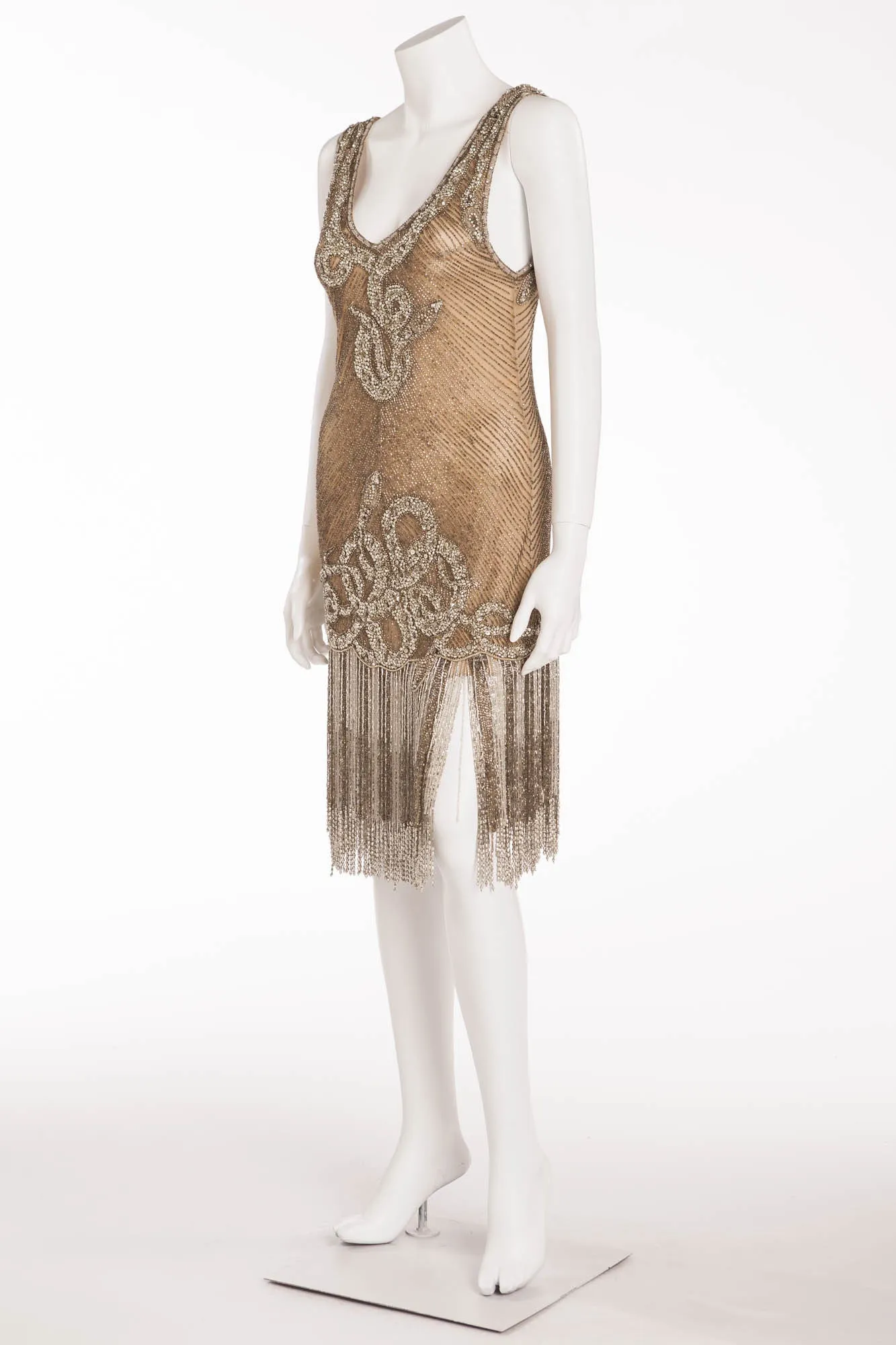 Marchesa - Jeweled Dress Embroidered with Silver Beads - US 6