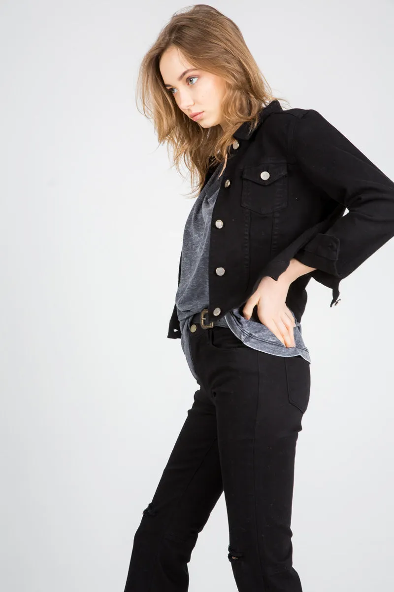 Melrose Cropped Denim Jacket Light Wash