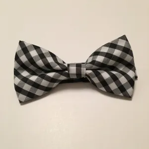 Men Bow Ties - Thick White & Black Plaid