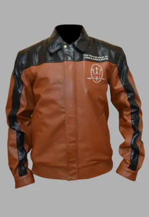 Mens Classic Designer Racer Brown Leather Jacket