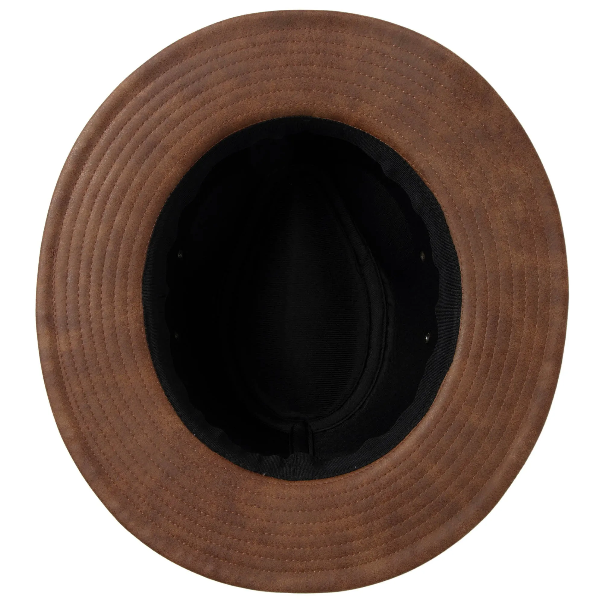 Men's Faux Felt Fedora with Matching Faux Leather Band