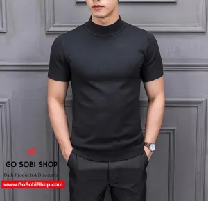 Men's short sleeve turtleneck t-shirt