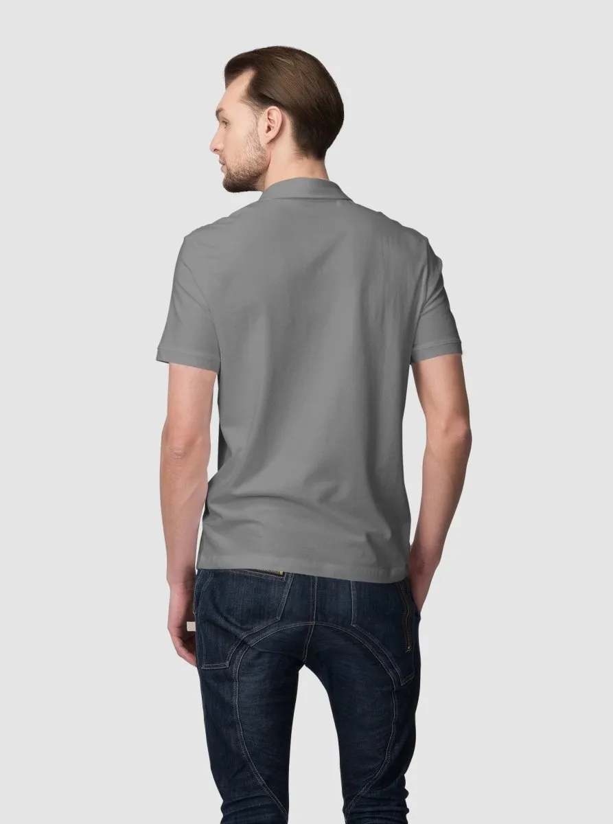 Men's Sustainable Polo T-Shirt | 100% Supima Cotton (Granite Grey)