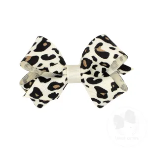 Mini Leopard Print Grosgrain Bow