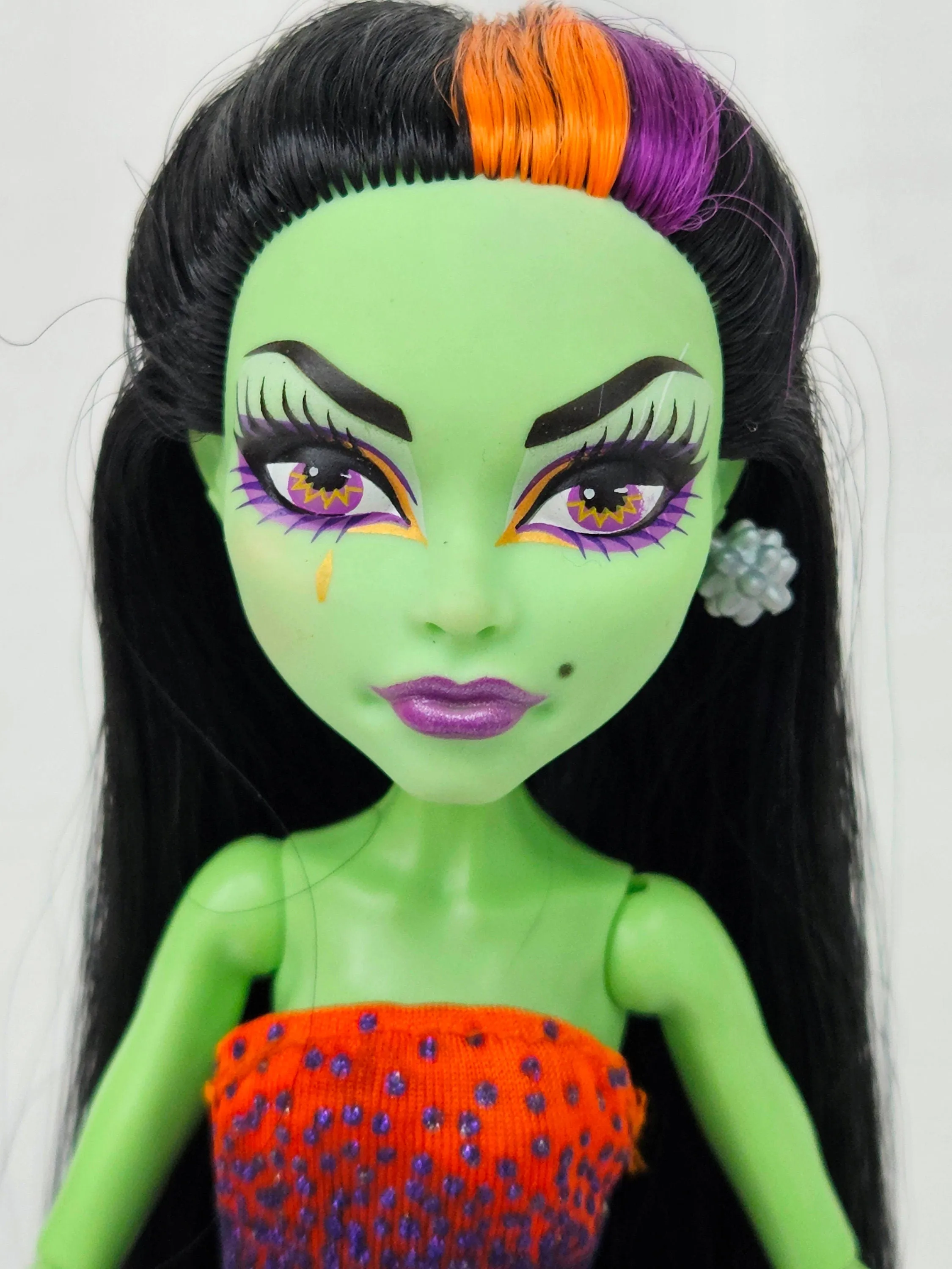 Monster High Doll Casta Fierce One Night Only for Collectors, OOAK Repaints, Playing, Original Accessories and Clothes, Witch Doll, Rare