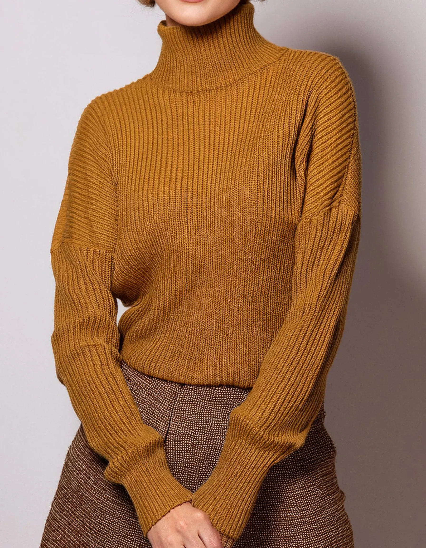 Mustard Yellow Warm Turtleneck Sweater