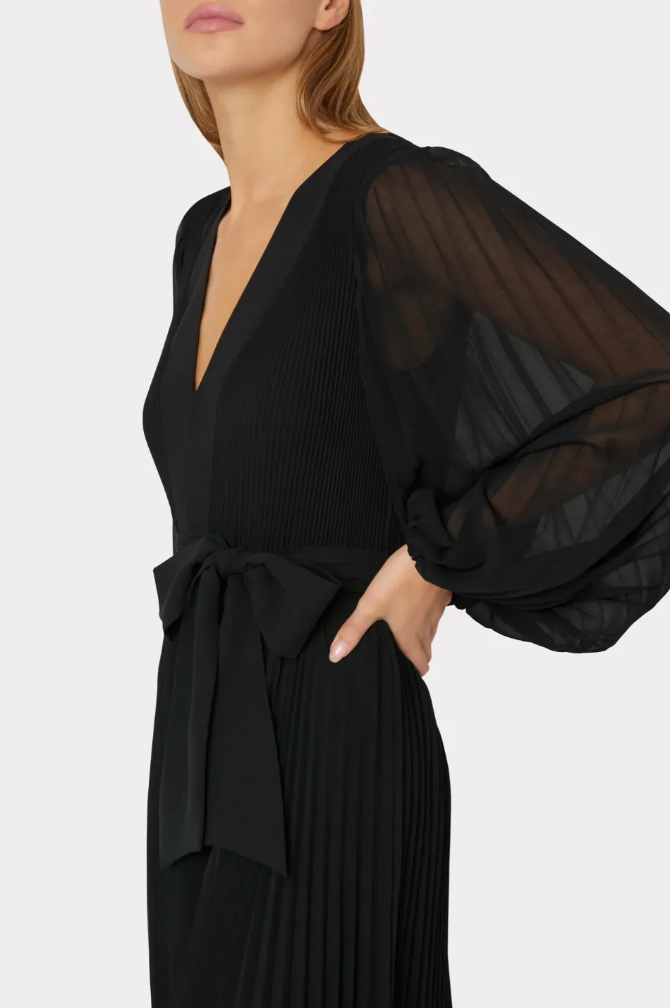 Nadie Pleated Maxi Dress - Black