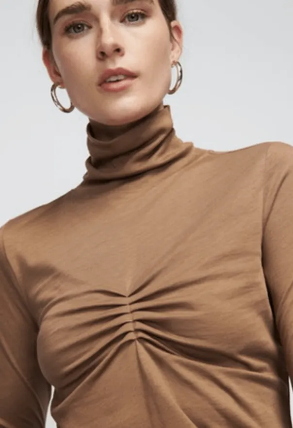 Nation Eris Turtleneck with Shirring in Teddy