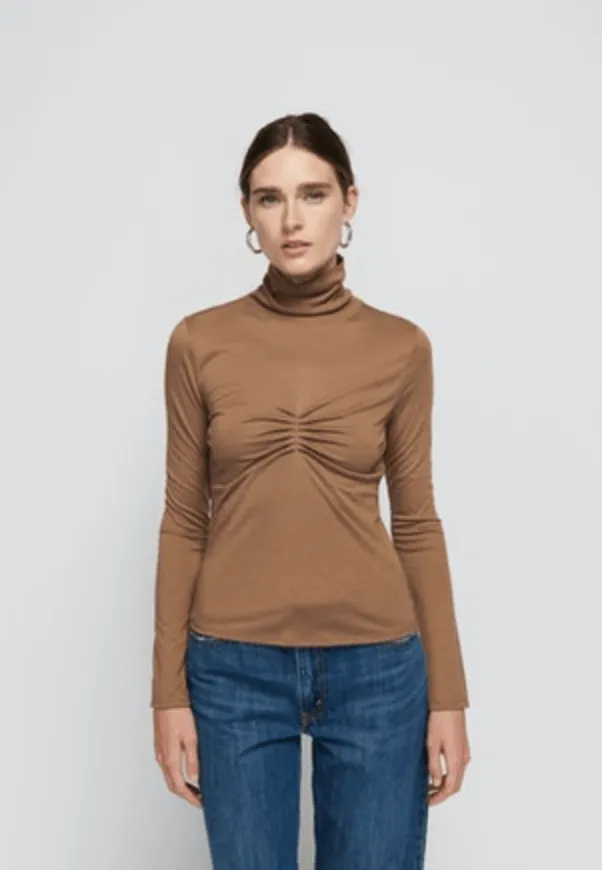 Nation Eris Turtleneck with Shirring in Teddy