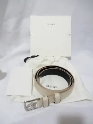 NEW NWT CELINE PARIS Leather Beige Taupe Belt S Beige Tan NIB