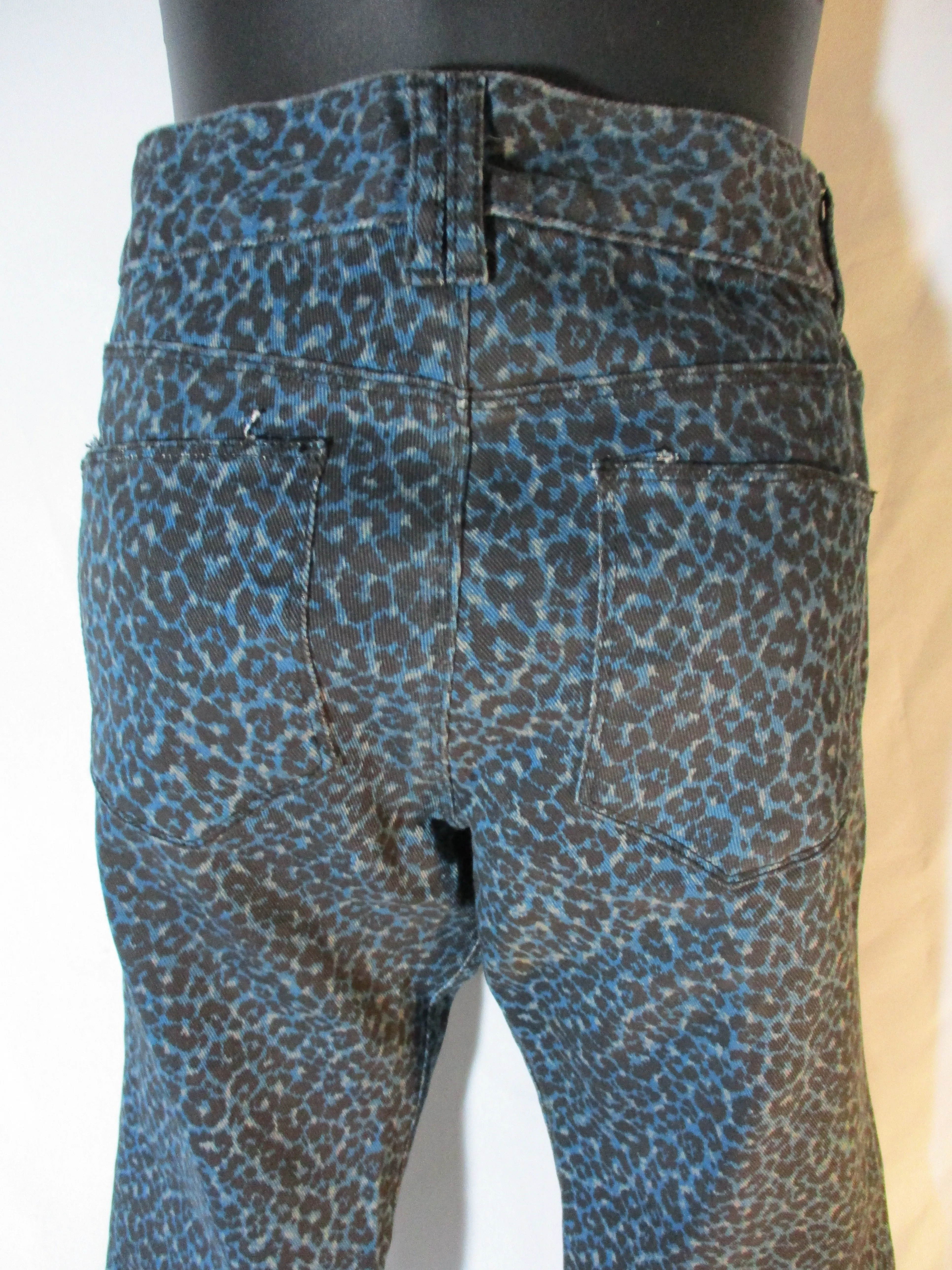 NEW SILENCE   NOISE SKINNY TWIG BLUE LEOPARD Jean Pant 29 CHEETAH