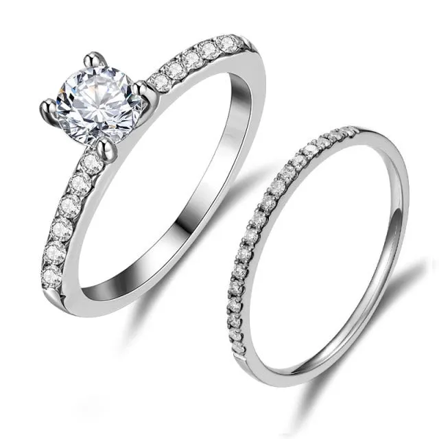 New Trendy Crystal Engagement Claws Design Rings For Women/ AAA White Zircon Cubic elegant rings