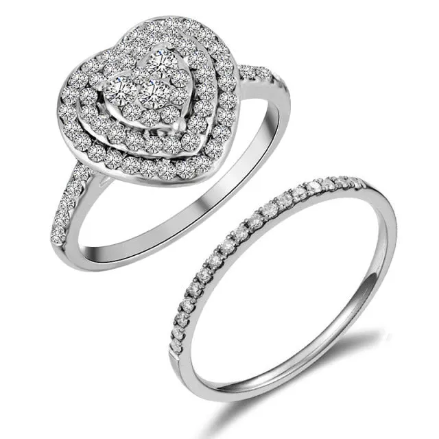 New Trendy Crystal Engagement Claws Design Rings For Women/ AAA White Zircon Cubic elegant rings