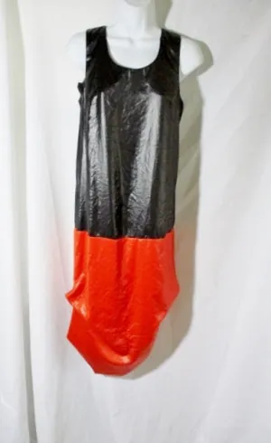 NWT NEW ALEXANDER MCQUEEN ORANGE BLACK Gathered Dress 42 6 Shift