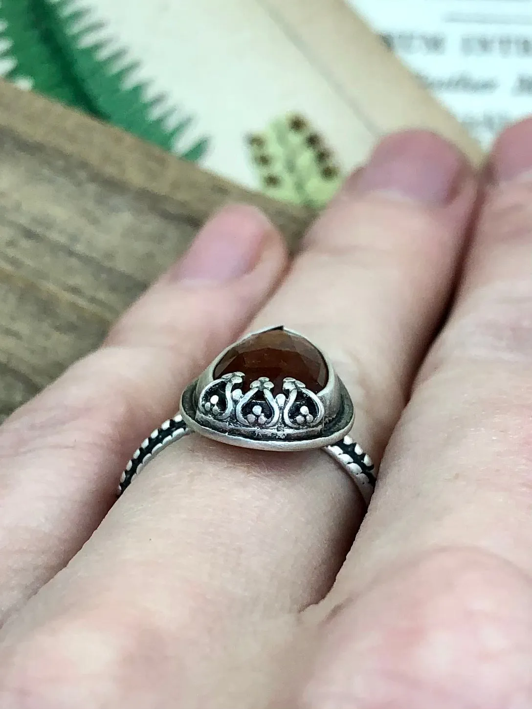 Orange Kyanite Crown Ring