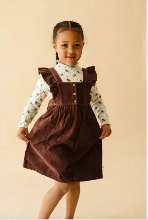 Organic Corduroy Ruffle Dress | Plum