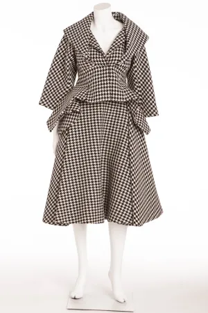 Original Alexander McQueen - As Seen on Beyonce - New With Tags 2PC Houndstooth Skirt & Jacket - IT 40