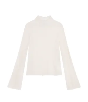 Orion Thin Lace Turtleneck in Ivory