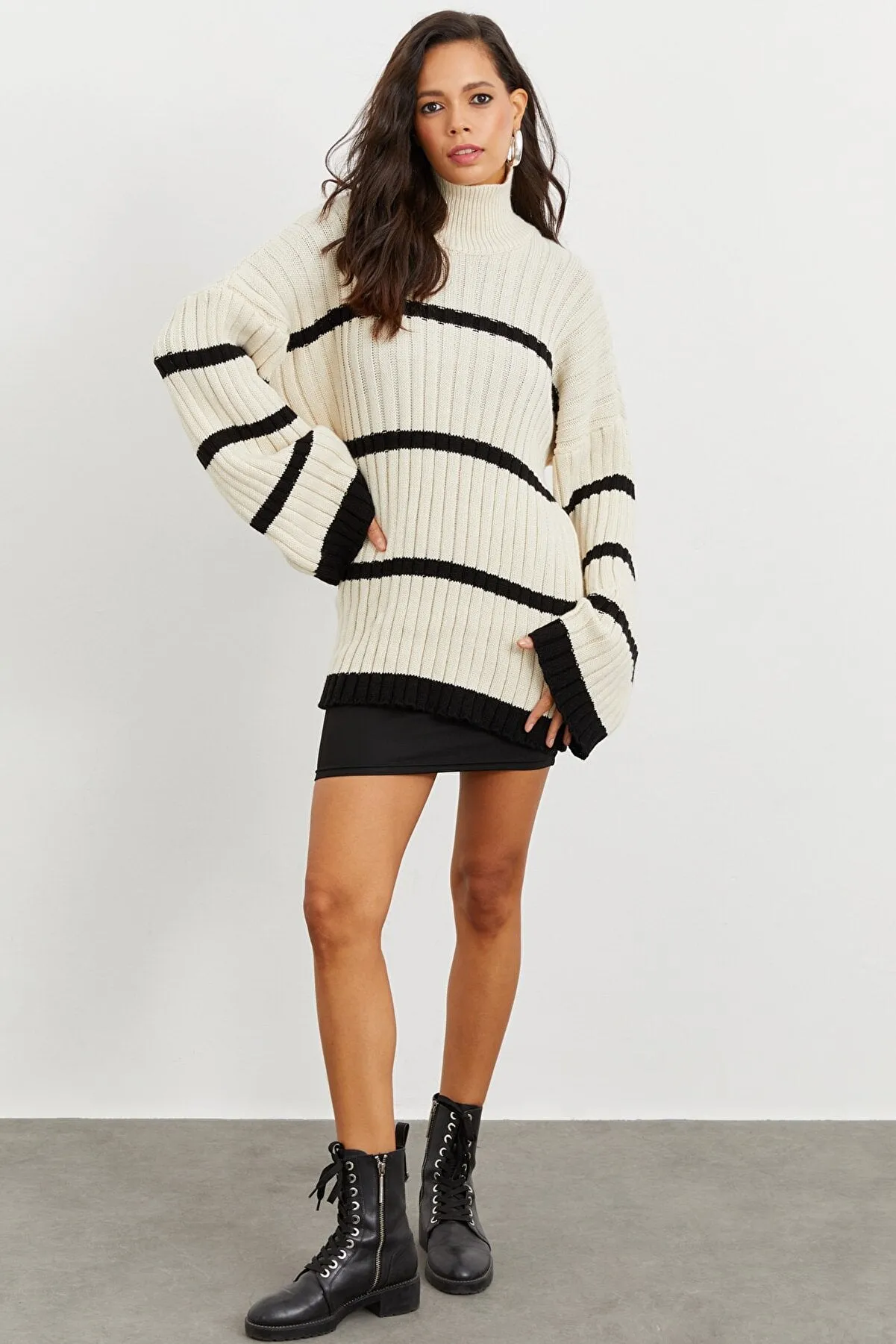 oversized striped sweater