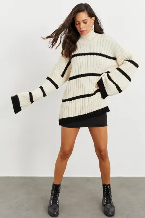 oversized striped sweater