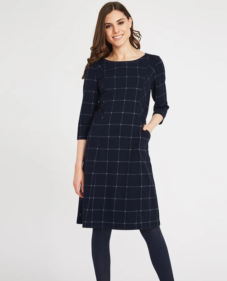 Panelled Check Ponte Dress