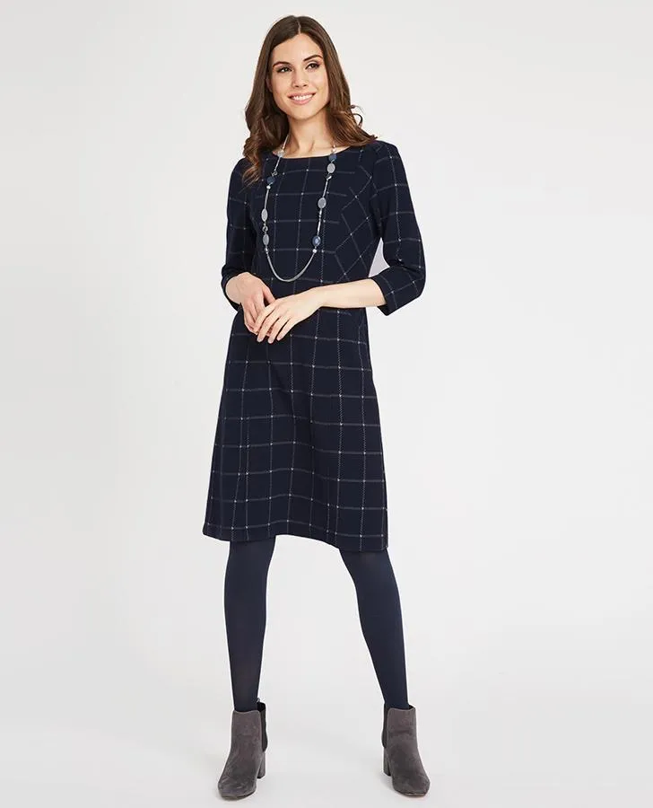 Panelled Check Ponte Dress