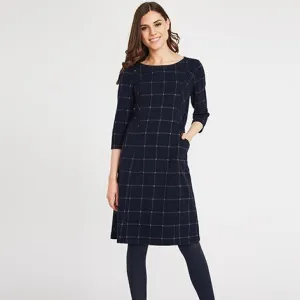 Panelled Check Ponte Dress