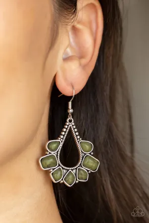 Paparazzi Earring ~ Mesa Trek - Green