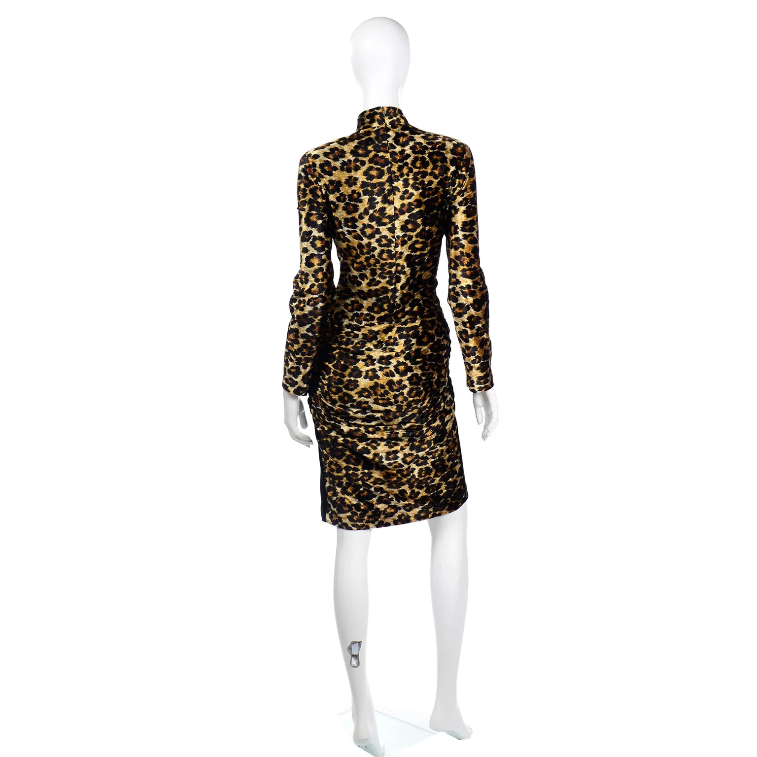 Patrick Kelly F/W 1989 Leopard Print Keyhole Bodycon Vintage Dress