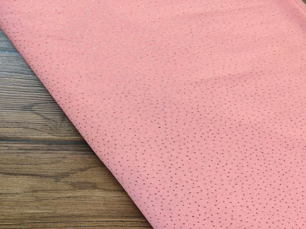 Peach Self Shimmer Plain Georgette Fabric