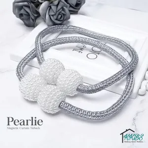 Pearlie Magnetic Pearl Braided Curtain Tieback