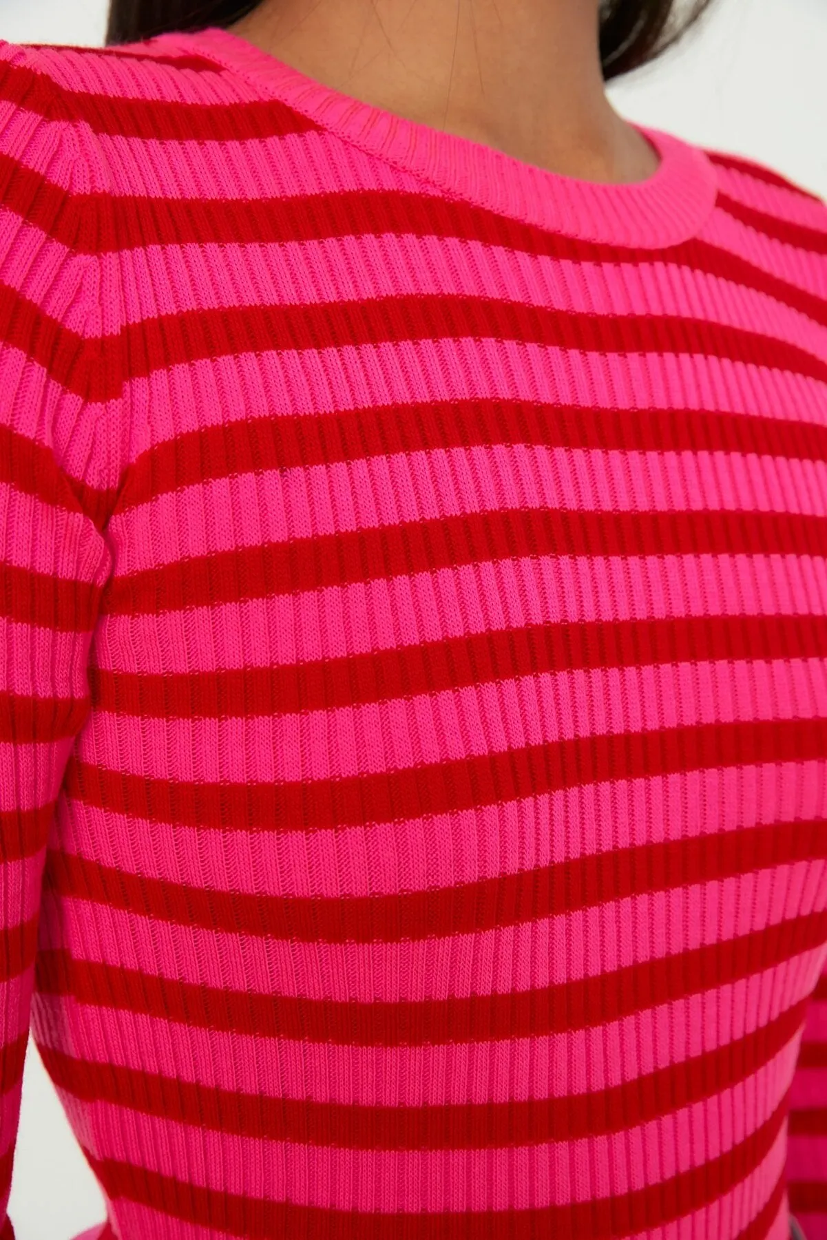 pink and red Stripe top