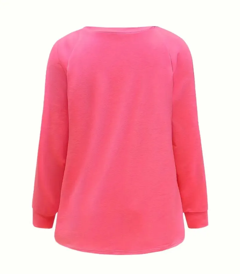 Pink Heart Long Sleeve Raglan Tee Top