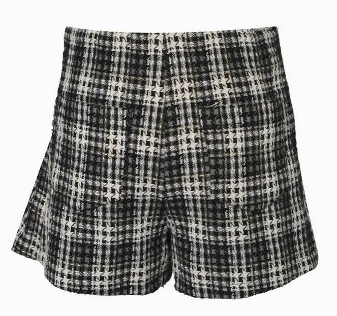 Plaid Tweed Skort