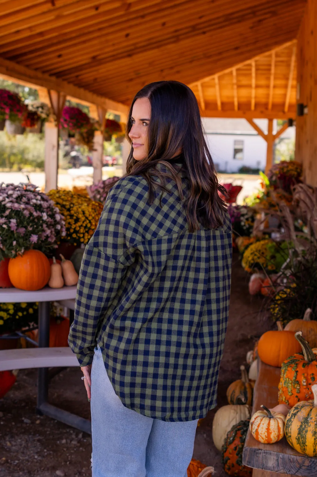 Presley Oversized Plaid Flannel | Forest Green