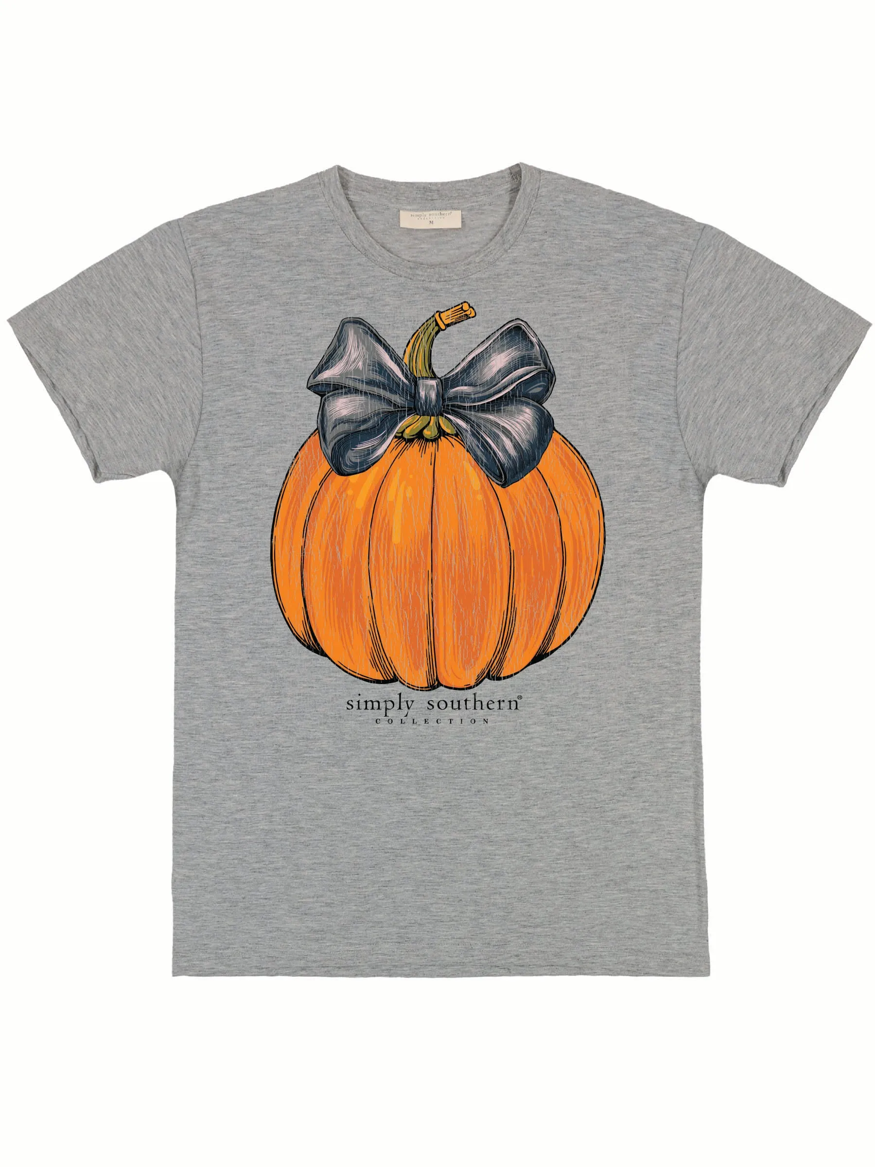 Pumpkin Bow Front Imprint Graphic Tee by Simply Southern