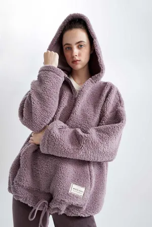 purple fleece hoodie