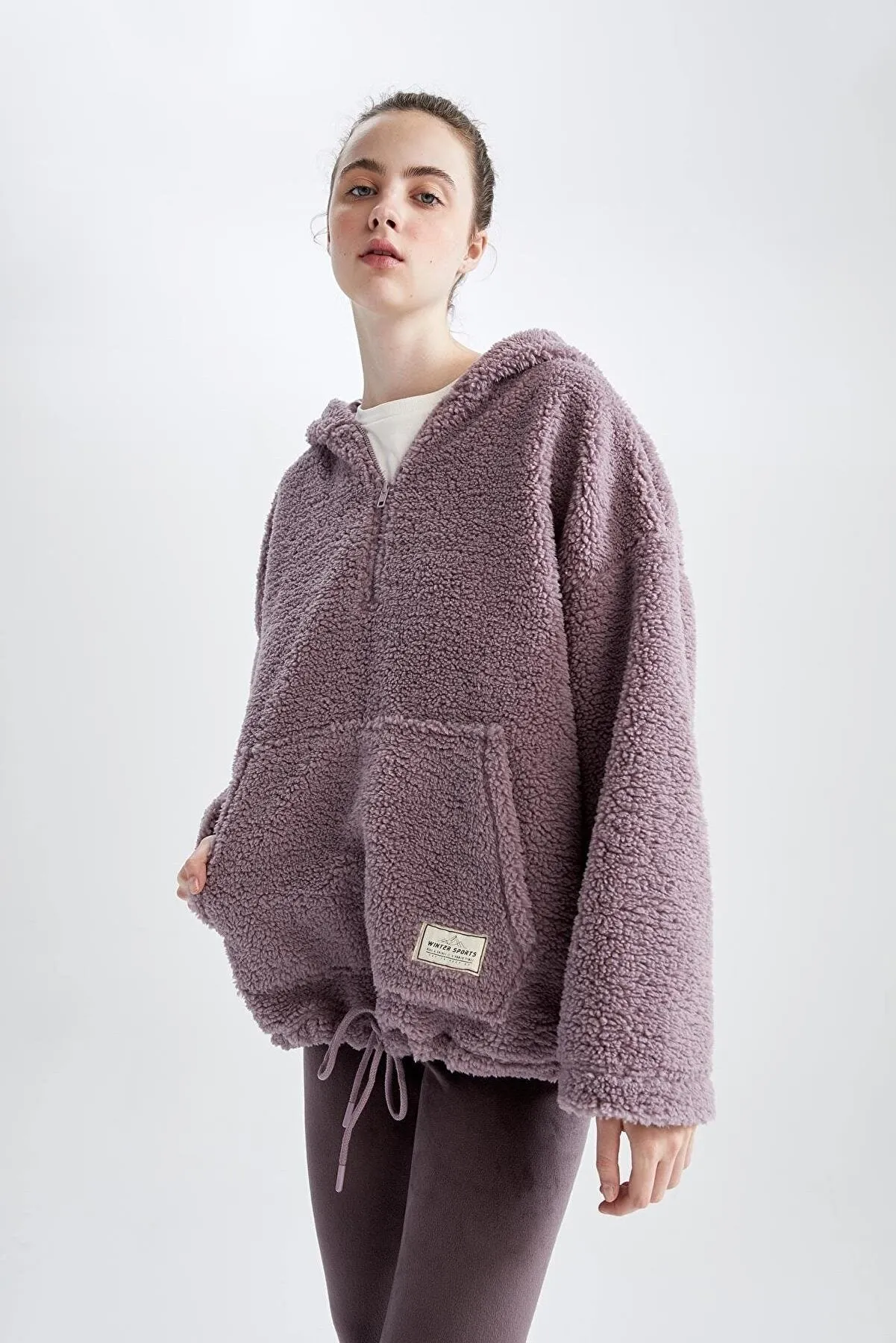 purple fleece hoodie