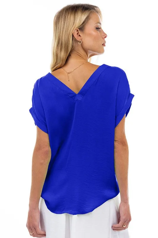 Ramona V Blue Blouse FINAL SALE