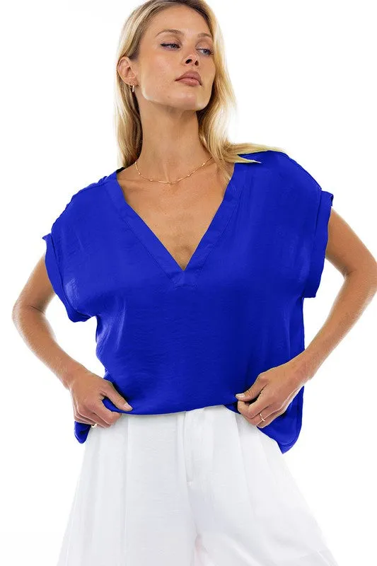 Ramona V Blue Blouse FINAL SALE