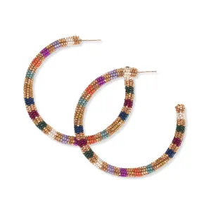 Raquel Striped Hoop Earrings Muted