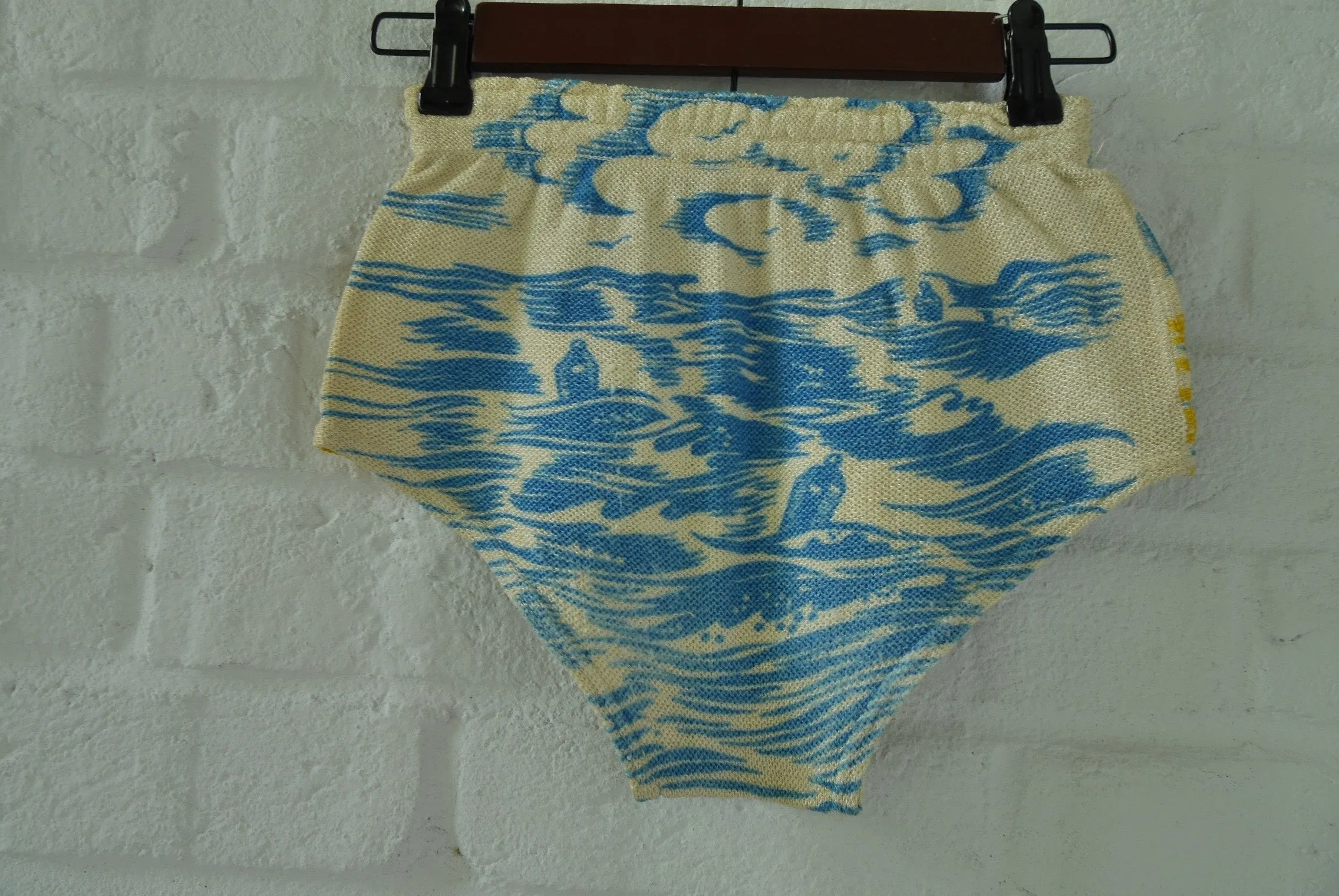 Rare 1930s boy swim trunk dead stock . Shark fish print